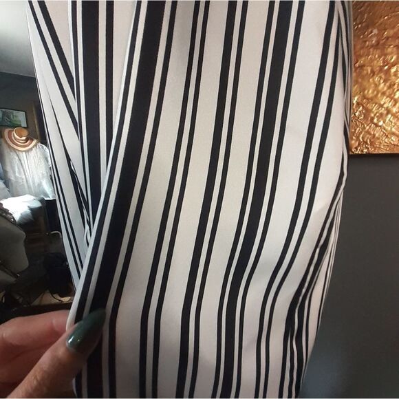 Zara Striped Black and White Women's Midi Dress - Picture 6 of 14